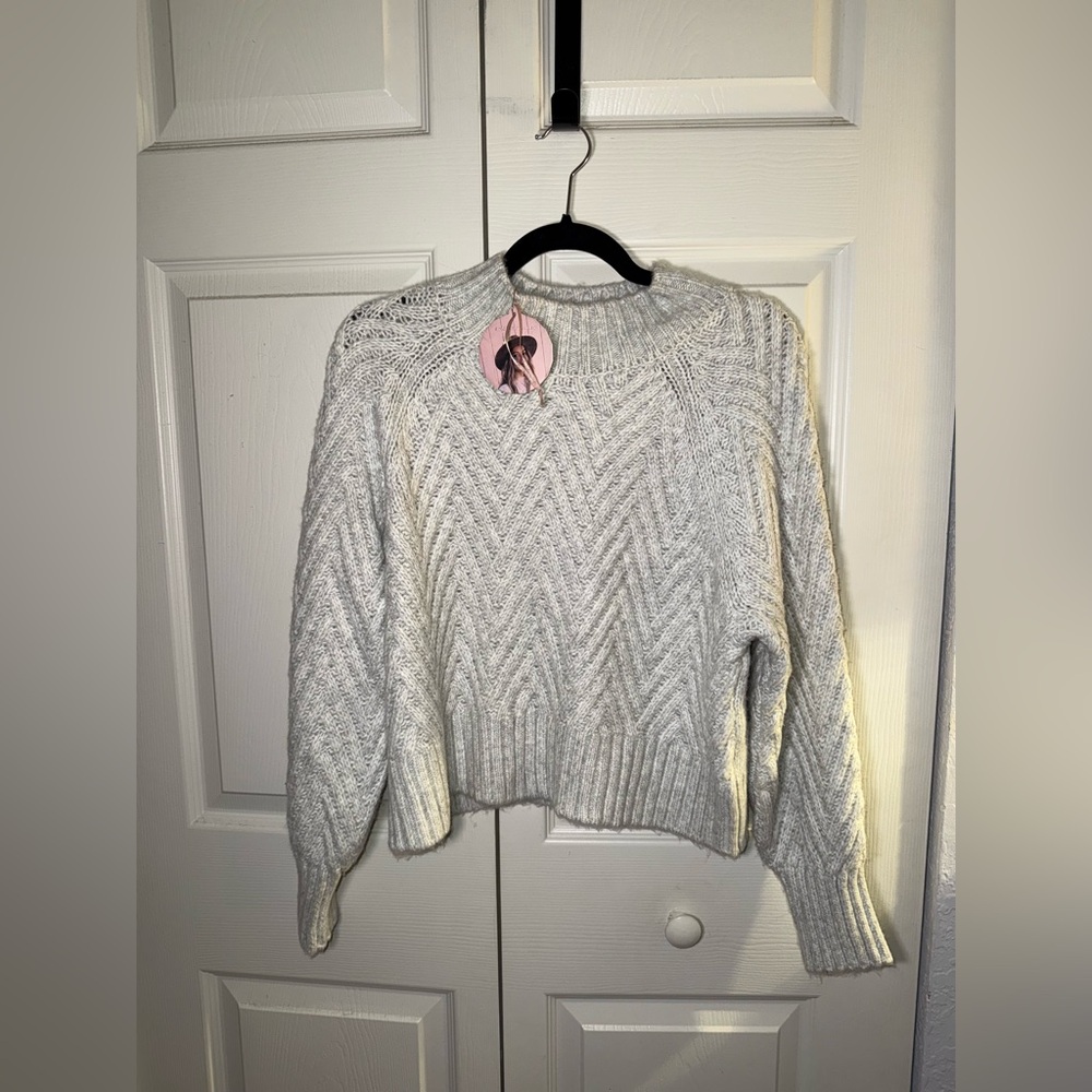 NWTS Sincerely Jules cropped gray sweater